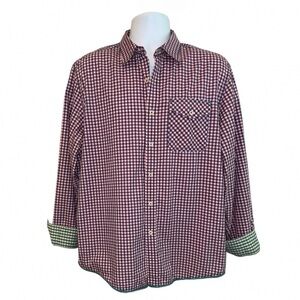 Tommy Bahama Gingham Button-Up Shirt Men’s Large Vintage-Inspired